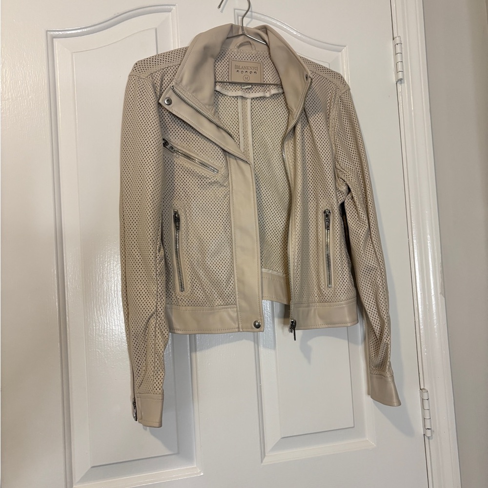 Blank NYC Cream Leather Jacket
